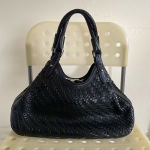Cole Haan Black Classic Woven Handbag